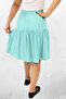 Light Blue Viscose Fabric Midi Length Women's Shorts Skirt - 5
