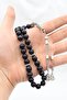 Natural Amethyst Stone 33-Bead Prayer Beads with Metal Tassel 10mm Sphere Cut 902243 - 3
