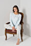 Women's Pajama Set - Viscose Fabric, Long Sleeve, Floral Pattern Home Wear - 1913 - 5