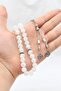 White Zircon Stone 33-Piece Prayer Beads with Metal Tassels 10mm Sphere Cut 902248 - 3