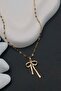Women's Stainless Steel Gold Chain Bow Necklace - 3