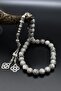 Natural Gray Jasper Stone 33 Beads Prayer Beads with Metal Tassel 10mm Sphere Cut 902251 - 2