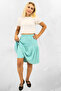 Light Blue Viscose Fabric Midi Length Women's Shorts Skirt - 3