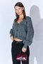 Anthracite V-Neck Knitwear Basic Women's Cardigan - Ek100535333 - 2