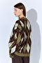 Baklava Pattern Embroidered Women's Sweater - Khaki |   Mkw535334-01 - 6