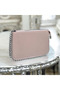 Women's Shoulder and Hand Bag with Chain Strap and Pearl Detail Powder - 3