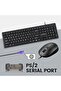PERIDUO-117P Wired PS/2 Keyboard & 3-Button Mouse Combo, Full-Size, 5.9 ft, Black - 3