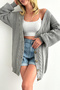 Women's V-Neck Gray Knitwear Cardigan - 2