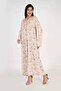 Ladies Jalabiya – White Base with Multicoloured Florals and Embroidered Neckline - 5