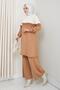 Women's Mink Cream Glitter Patterned Knitwear Tunic – Long Sleeve Comfortable Fit - 3