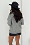 Gray Women's Polo Neck Oversize Knit Sweater - Standard Size Soft Texture - 6