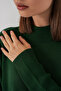 15783 Slit Poncho Sweater - Emerald Green - 5
