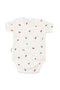 Baby Girl White Tulip Patterned Ribbed Short Sleeve Bodysuit - 3
