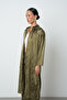 Women's Khaki Color Patterned Long Tunic Hijab Shirt - Dress - 2