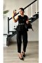 Black belted double crepe trousers - 5