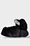 Women's Cute Cat Figured Plush Slippers Black - 5