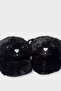 Women's Cute Cat Figured Plush Slippers Black - 4