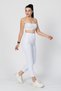 Women's Summer White Trendy Model High Waist Fabric Trousers with Pencil Detail 30062