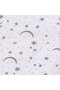 Unisex White Moon and Star Patterned Long Sleeve Snap-On Bodysuit - 2