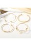 Gold Color Women's Bracelet Set of 5 with Stones Heart, Star, Love 0325 - 8