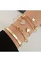 Gold Color Women's Bracelet Set of 5 with Stones Heart, Star, Love 0325 - 2