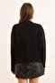 Women's Black Wave Detailed Soft Textured Cardigan Hrk-19000386 - 2