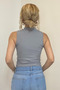 Women's Half Turtleneck Zero Sleeve High Neck Sleeveless Bodysuit Blouse - 4