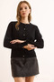 Women's Black Gold Buttoned Soft Cardigan with Viscose Content Hrk-19000384 - 5