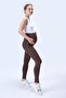 356 Brown Color Piped Shaping / Sculpting and Extra Flexible Effective High Waist Maternity Leggings - 6