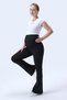 367 Black Color Corded Fabric Shaping / Sculpting and Extra Flexible Effective High Waist Flared Maternity Leggings - 4