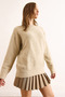 Women's Stone Crew Neck Soft Textured Relaxed Fit Sweater Kzk-19000992 - 6