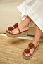 Romina Taba Tassel Detailed Straw Women's Slippers