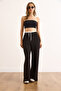 Women's Black Modal Boxer Detailed Soft Textured Pants Pnt-19000363 - 2