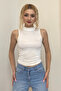 Women's Half Turtleneck Zero Sleeve High Neck Sleeveless Bodysuit Blouse