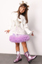 Lilac Sequin Tulle Detailed Girls' Skirt - Sheron - 2