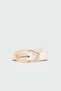 Oval Shaped Faux Leather Belt Cream