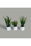 3-Piece Artificial Flower Arrangement in Handmade Mini Concrete Flower Pot Mother's Day Valentine's Day Souvenirs - 3