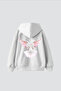 Pigeon Wings Printed Oversize Unisex White Hoodie
