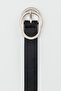 Round Buckle Faux Leather Belt Black - 3