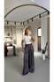Pleated Detail Anthracite Wrinkled Effect Satin Palazzo Trousers