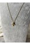 Steel Necklace Airplane Figure Zircon Stone Gold