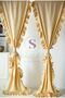 Double Sided Ruffled Yellow Striped Vintage Cotton Linen Curtain (Width X Length) - Single Panel - No Pleats