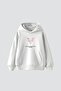 Pigeon Wings Printed Oversize Unisex White Hoodie - 2