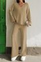 Women's Stylish V-Neck Knitwear Sweater Pants Set - 4