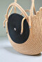 Kaan Home Handcrafted Wicker Jute Look Beige Black Shoulder and Beach Bag – Modern Design - 4
