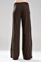 Women's Stripe Detailed Satin Fabric Garnished Design Trousers - 3