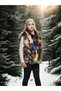 Women's premium natural fur sleeveless leather jacket - black