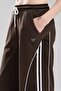 Women's Stripe Detailed Satin Fabric Garnished Design Trousers - 6