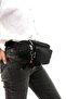 Unisex Black Clinker Fabric Black Color Water Resistant Adjustable Waist and Shoulder Bag - 3