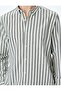 Striped Long Sleeve Button Lapel Slim Fit Shirt - 5
